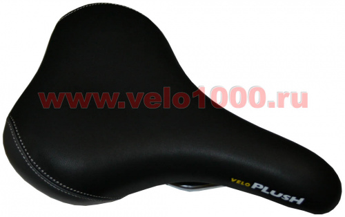 Седло 252x174мм, чёрно-серое, материал двойной плотности, с лого "VELO PLUSH". для велосипеда