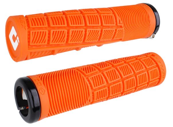 Грипсы 135мм, ø33.5мм, оранжевые с 1 чёрным алюм lock-on и усиленным литым торцом, Medium компаунд.