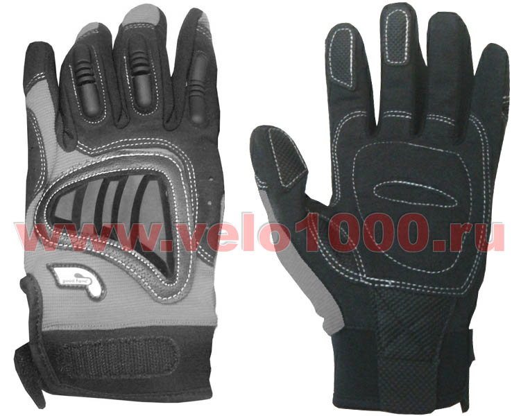 Перчатки полные, M, серые: верх-Spandex+силиконовые защитные накладки, ладонь-полиуретан и гель.