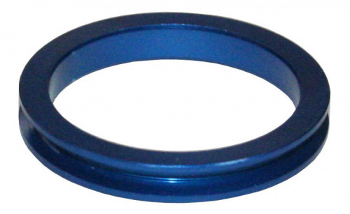 Кольцо проставочное на рулевую колонку 1-1/8", "C" профиль, 5мм, синее. для велосипеда
