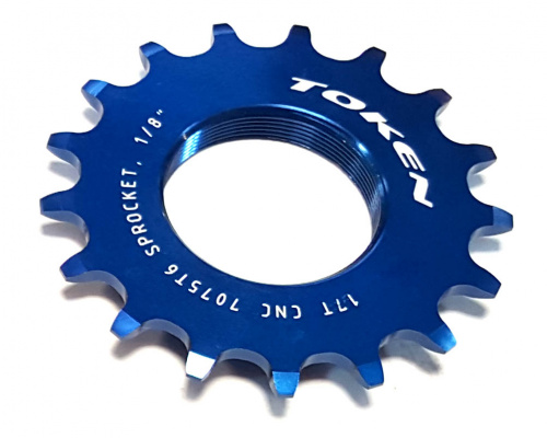 Звезда 17Tx1/8" AL7075, синяя, 1.37"х24t. для велосипеда