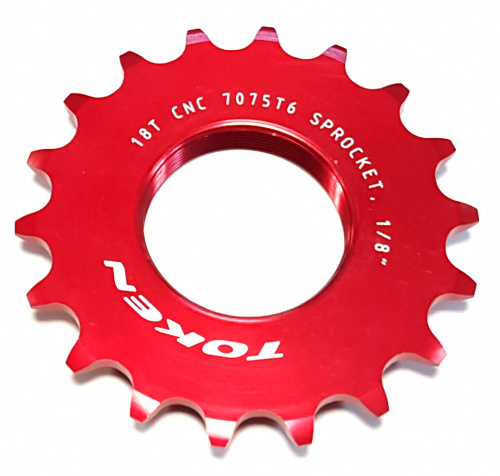 Звезда 18Tx1/8" AL7075, красная, 1.37"х24t. для велосипеда