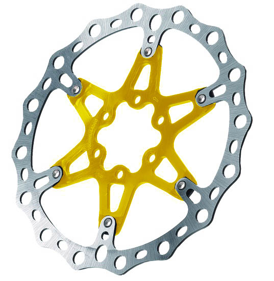 Ротор Ø160мм на AL7075 золотом пауке, с 6 алюм болтами М5х10мм, 100г. для велосипеда