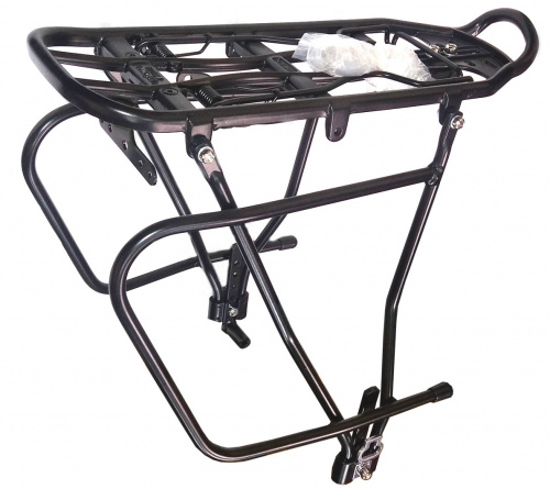  Багажник алюм 26"-28", 2-хногий, сборный, усиленный, для дисковых тормозов, чёрный. для велосипеда