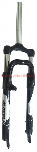 Вилка 27.5", шток 1-1/8", без резьбы, для V-brake и ДТ, пружина+эластомер, ход 60мм, чёрная, 2100г. для велосипедов