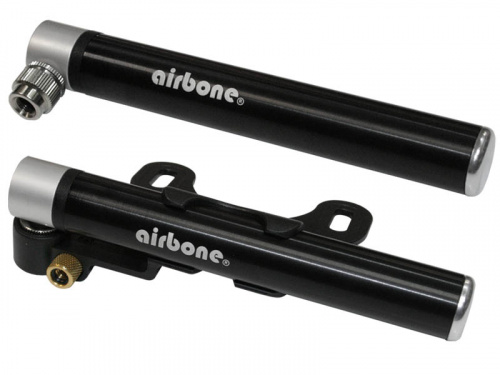 Насос алюм, 160psi(11атм), 150мм, A/V + адаптер F/V, компактный, черный, 77г, инд уп. для велосипеда