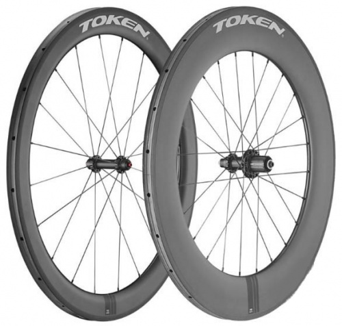 Комплект колес 700С д/трубки,карбон,обод перед H=55мм,задн H=90мм,втулки с TFT подш:2пер,4зад,1540г. для велосипеда