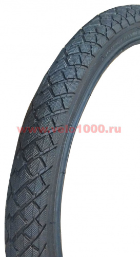 Покрышка 20"x1.95", жесткий корд, шершавый накатистый протектор, черная. для велосипеда