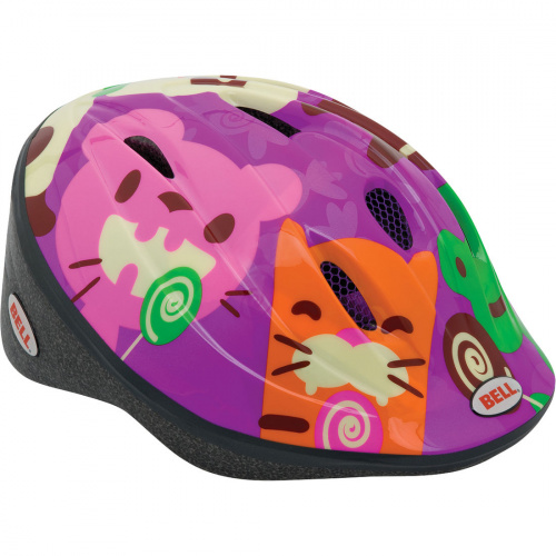 Шлем BELLINO, детский, рисунок розовые животные, размер M/L. для велосипеда