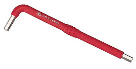 Ключ-шестигранник 8х200мм с красной обрезиненной ручкой. для велосипеда