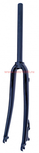 Вилка 700C, шток 1-1/8", нерезьбовая, для ДТ, штырь cr-mo, перья АL7005, изогнутые, черная. для велосипедов