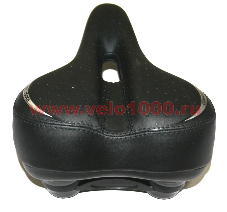 Седло 260x160мм, чёрное, с прорезью, с эластомерами, тиснёное точками, с лого "VLX Comfort Touch".