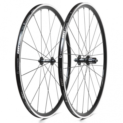 Комплект колес 700Сx23мм, алюм обода H=28мм,20/24отв,2/4промп,11 скор,OLD100/130,нерж спицы,с эксц. для велосипеда