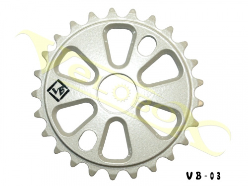 Звезда передняя 28T, 1/2x1/8", белая, фрезер AL-6061, 7мм. для велосипеда