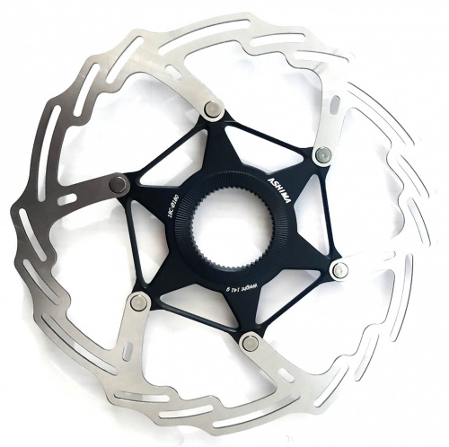 Ротор Ø180мм, нерж сталь, под centerlock, на AL7075 чёрном пауке, 141г, инд уп. для велосипеда