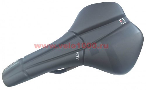 Седло PROXIM W400 SPORT T2.0, 255х163мм, верх: 3 зоны, рельсы cr-mo 7мм, чёрное, 245г. для велосипеда