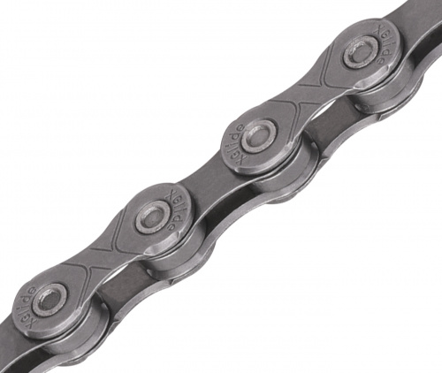Цепь 1/2"x11/128", 126 зв, 9/10/11 скор, типа CUES, серая, с замком, 2х прочность, инд уп. для велосипеда