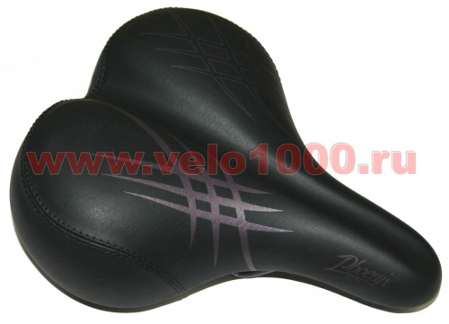 Седло комфортное 260x210мм, чёрное, с серебристыми линиями, с лого "VLX". для велосипеда