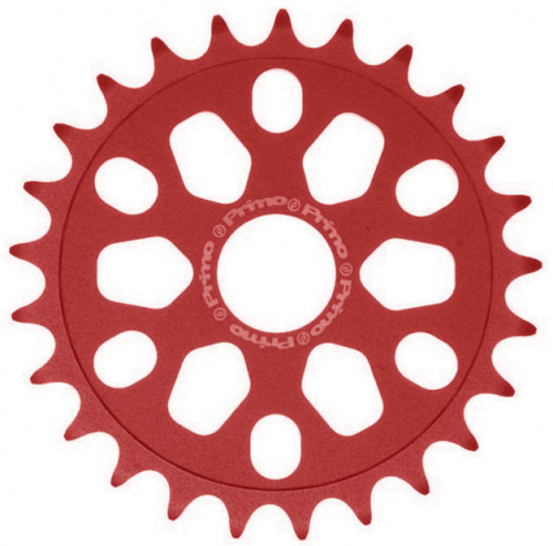 Звезда передняя 25T, 1/2"х1/8", красная, фрезеров AL-7075, облегченная. для велосипеда