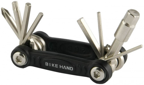 Ключи-шестигранники в ноже+ключ-звездочка+2 отвертки. для велосипеда