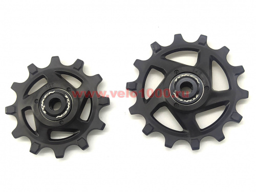 Ролики для суппорта 12T/14T, черные, 12 скор Sram, пластик, нерж промподш, 2шт. для велосипеда
