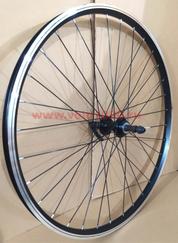 Колесо заднее 26", для V-brake, обод двойной, под трещетку 6-9 скор, эксц, черное. для велосипеда