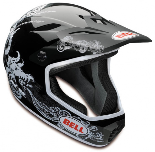 Шлем DROP, FULLFACE, черно-белый, размер L. для велосипеда
