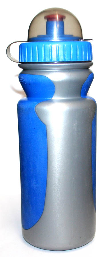 Фляга 0.55л, перламутрово-синяя, с защитной крышкой, кратоновые вставки.