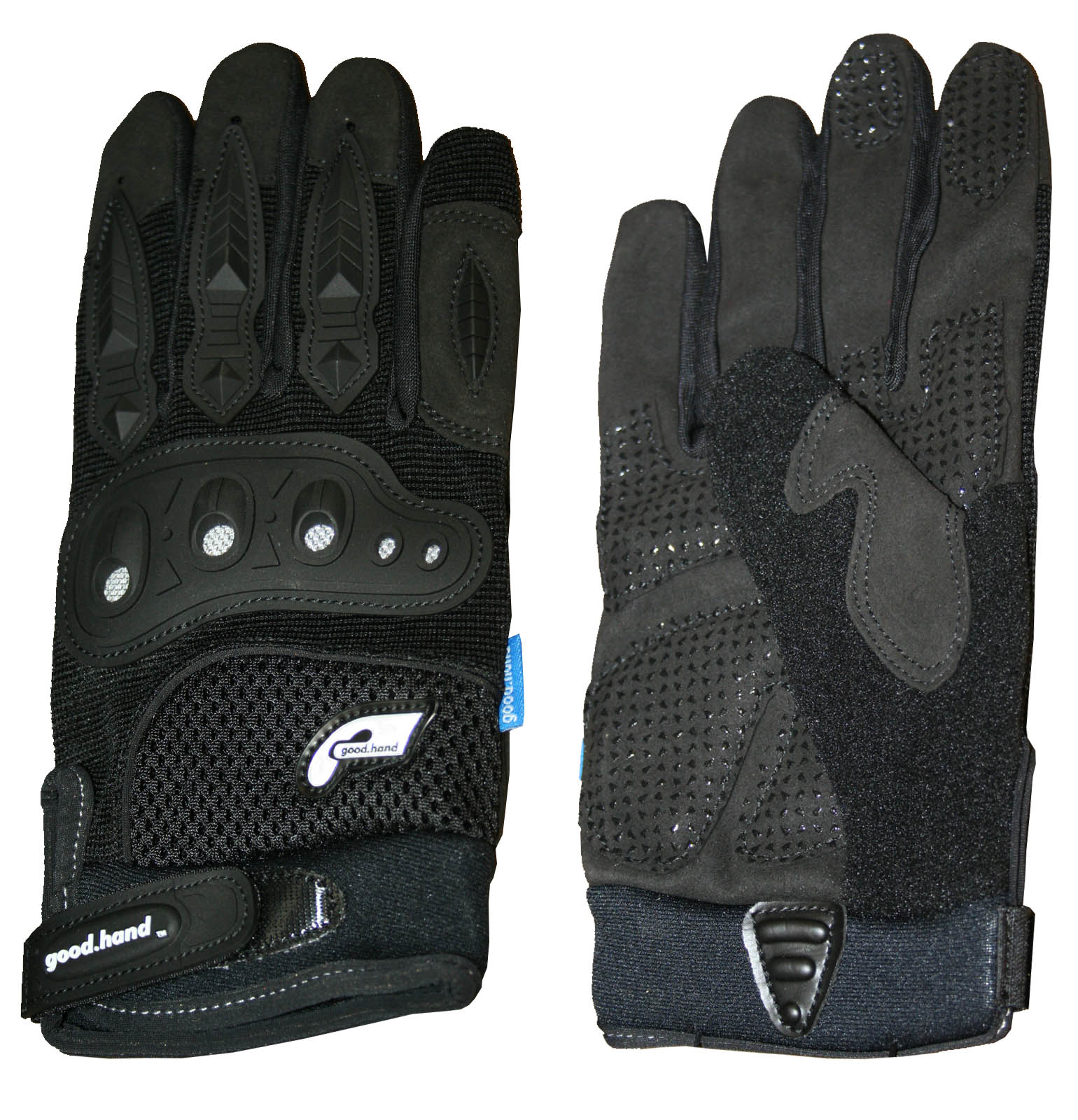Перчатки полные, M, черные: верх-эластан с защитными накладками, ладонь-микрофибра с силиконом. 
