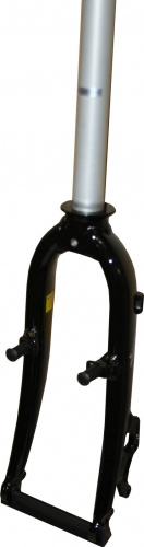 Вилка 20", шток 1-1/8", под V-brake и ДТ, шток сталь, перья алюм, овальные изогнутые, черная, 600г.  для велосипедов