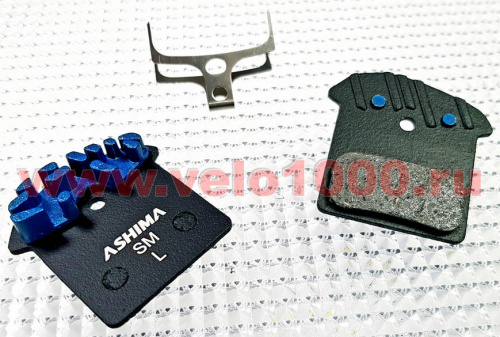 Колодки semi metal с воздушнымм радиатором, алюм подложка, с пруж для диск тормозов. для велосипеда