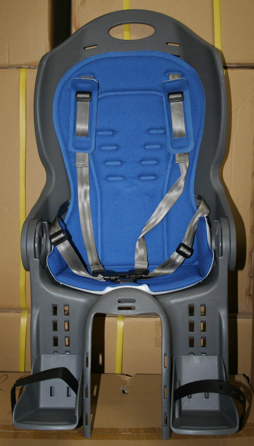 Кресло детское заднее, на подседельную трубу, с регулируемым наклоном спинки, серое, 25кг мaкс вес.