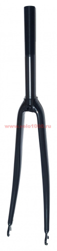 Вилка 700C, шток 1", резьбовая, для клещ торм, штырь и перья cr-mo, изогнутые, черная. для велосипедов