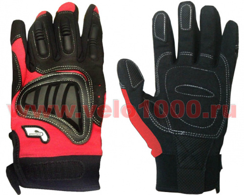 Перчатки полные, S, красные: верх-Spandex+силикон защитные накладки, ладонь-полиуретан и гель. для велосипеда