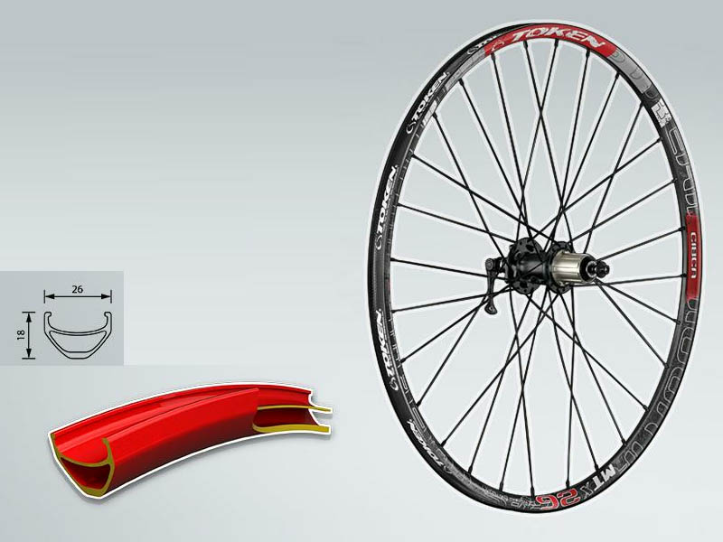 Комплект колес 26", карбон, для ДТ.  для велосипеда