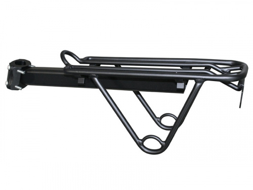  Багажник алюм консольный (на двухподвес), Ø25.4-31.8, сварной, чёрный матовый. для велосипеда