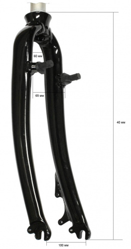 Вилка 26", шток 1-1/8", нерезьбовая, для ДТ, штырь и перья cr-mo, черная. для велосипедов