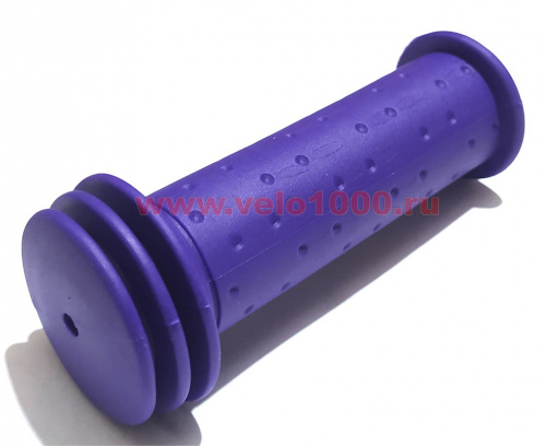 Грипсы детские 102мм резиновые фиолетовые с защитным ø41мм тройным фланцем, без уп. для велосипеда