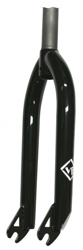 Вилка 20", шток 1-1/8", внутренняя резьба, без крепежа для U-brake, под ось 3/8", черная, cr-mo, пря для велосипедов