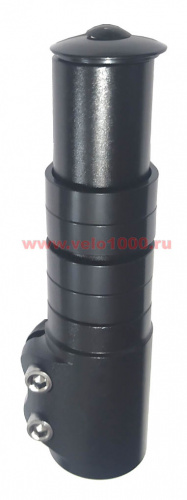 Удлинитель штока вилки 1-1/8", 138мм, с 4 кольцами, черный. для велосипедов