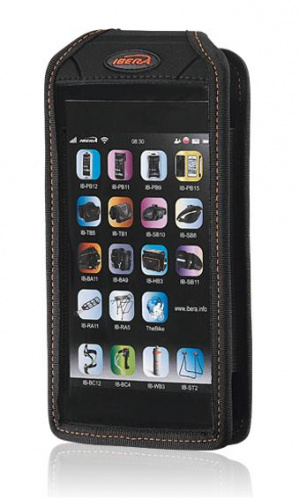 Чехол на руль для телефона с экраном 5"-6.3", черный, с мини-рулем для фары, компьютера. для велосипеда