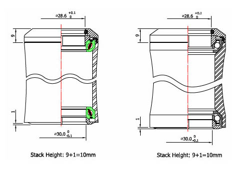 Рулевая колонка 1-1/8" интегрированная, 41ммх36°х45°, красная для CANE CREEK, промп, 58г, инд уп.