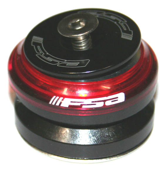 Рулевая колонка интегрированная 1-1/8", красная прозрачная крышка, промп 36°х45°, 58г, инд уп. для велосипеда