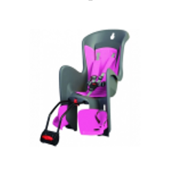 Кресло детское, модель BILBY FF, заднее, на подседельную трубу, серо-розовое. для велосипеда
