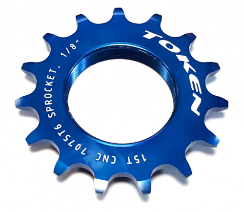 Звезда 15Тx1/8" AL7075, синяя, 1.37"х24t. для велосипеда