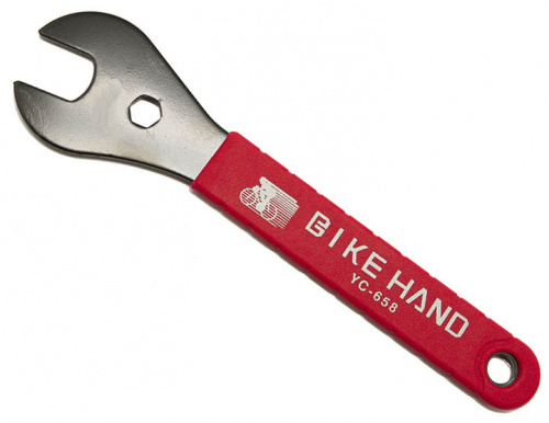 Ключ конусный 13мм, узкий, ручка красная обрезиненная 167мм. для велосипеда