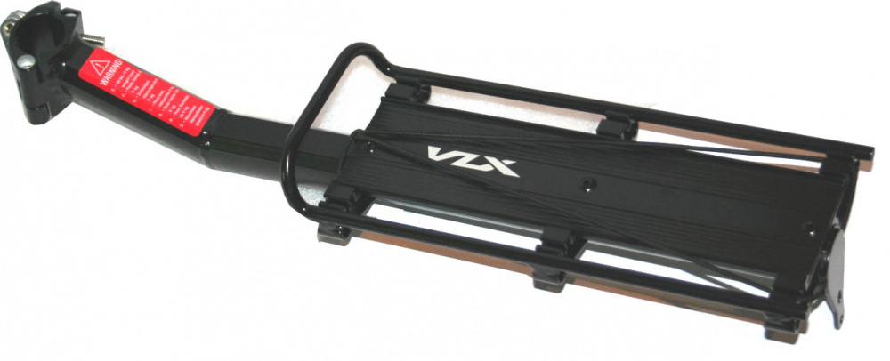 Багажник алюм легкосьёмный, на подседельный штырь Ø25.4-34мм, мах 10кг, чёрный, VLX лого.