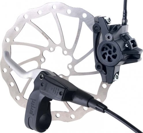 Тормоз дисковый гидравл задний, ротор ø180мм, инд уп. для велосипеда
