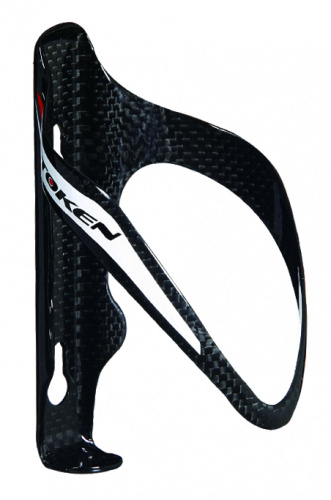 Флягодержатель карбон, чёрный с белой отделкой, 23г. для велосипеда