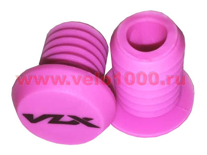 Грипстопы "VLX" кратоновые пробки розовые, пара. для велосипеда